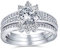 Klassische 1.5CT Runde Solitär AAA CZ Floral Halo Seitensteine Pflaster Band Einschub Guard Enhancer Jubiläum Verlobung Ehering Set für Frauen .925 Sterling Silber