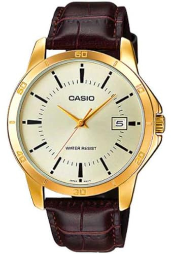 Casio Men's MTP-V004GL-9A Date Quartz Watch with Genuine Leather