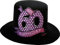 Geburtstag Hut mit Clip 60 Party Deko Spaß Hutzylinder in schwarz Happy 60 Birthday 12x11x6 cm
