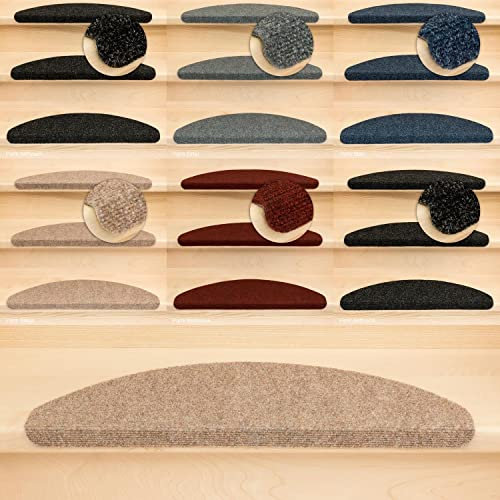 Kettelservice-Metzker Stufenmatten Ramon MW Halbrund | in verschiedenen Set Varianten | 65x21x3,5cm | Beige-Hellbraun 15 Stück