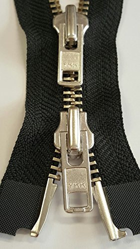 Unbekannt YKK Reißverschluss 75cm Metall 2-Wege teilbar extra stark 8mm robust* Leder, Motorrad Silber*
