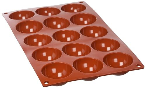 Paderno Flexipad Semisfera per Sfere di Cioccolata, Torte, 15 Impronte in Silicone Antiaderente, Dolce Stampo Diametro 5 cm , Altezza 2.5 cm