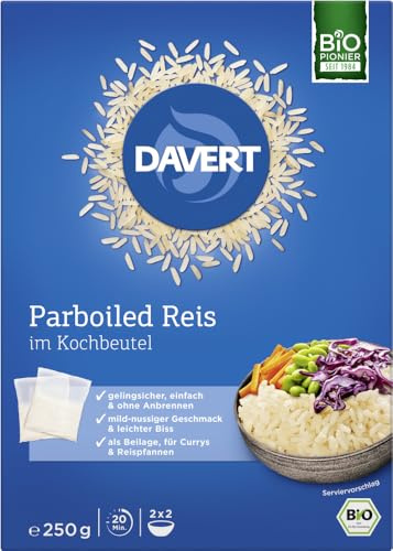 Davert Parboiled-Reis im Kochbeutel, weiß (250 g) - Bio