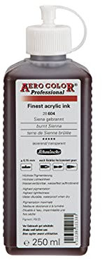 Schmincke - AERO COLOR® Professional, Terre de Sienne brûlée 250 ml, 28604027, peinture acrylique fluide, riche en couleur pour la peinture acrylique, l'aérographie, les techniques mixtes et l'encre acrylique.