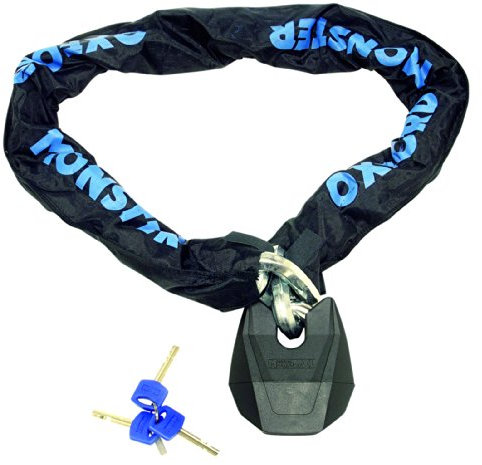 Oxford products OF21 XL Monster Chain and Padlock, Black/Blue, 2.0m, Set of 2 Pieces