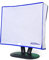 Computer Monitor dust Cover for Flat Panel LCD-Silky Smooth Anti-Static Vinyl with Blue Trim (22W x16H x3D)