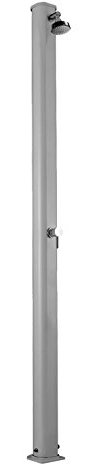 Douche solaire ARKEMA A600 / 9007 Jolly S Couleur Inox RAL 9007 Douche extérieure en aluminium anticorrosion Forme droite Chauffage à énergie solaire Avec Mitigeur Réservoir 25 litres Hauteur 226 cm