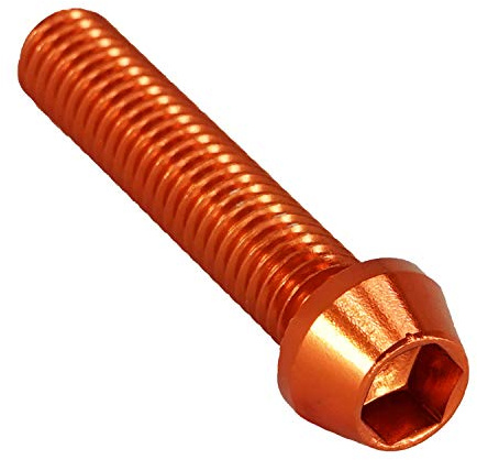 F26 Fantic26 Alu M5 Schraube DIN 912 konisch 7075 T6 (orange, 25 Millimeter)