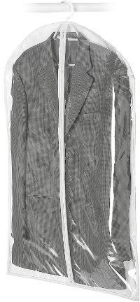 Whitmor Zippered Hanging Suit Bag - Clear,Gray