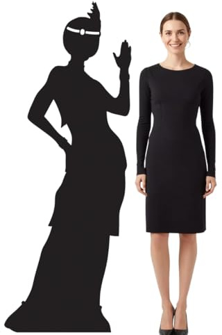 Star Cutouts SC207 Flapper Girl Silhouette Lifesize Cardboard Cutout 175cm – Great Gatsby 1920s Party Decoration, Roaring Twenties Speakeasy Display & Photo Booth Prop