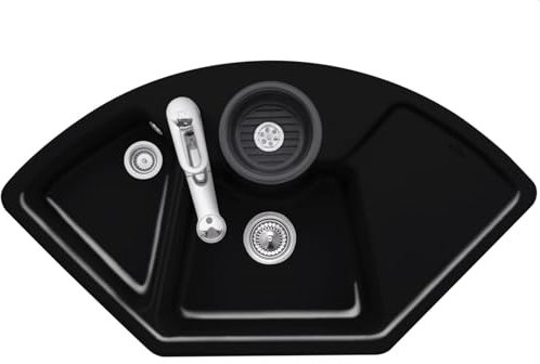 Villeroy & Boch Solo Eck Chromit - 6708 01 J0 Keramikspüle Handbetätigung
