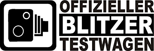 NetSpares Plott Aufkleber Offizieller Blitzer Testwagen Sticker Tuning Shocker Fun