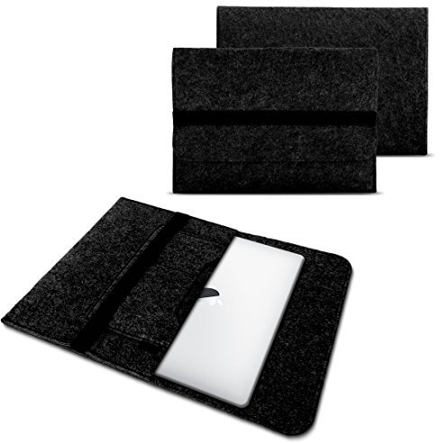 NAUC Laptop Tasche Sleeve Hülle Schutztasche Filz Cover für Tablets und Notebooks Farbauswahl kompatibel mit Samsung Apple Asus Medion Lenovo, Farben:Dunkel Grau, Größe:11-11.6 Zoll