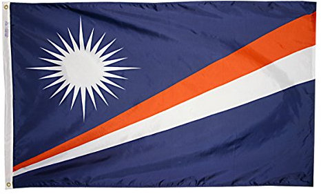 Annin Drapeau des Îles Marshall 0,9 x 1,5 m. en Nylon Solarguard NYL-glo 100% Made in USA au Officielle des Nations Unies Motif spécifications Flagmakers. Modèle 195519