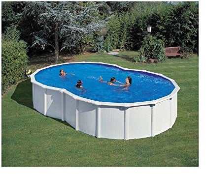 GRE - Piscina ocho modelo VARADERO con pared de acero blanco - 640x390x120
