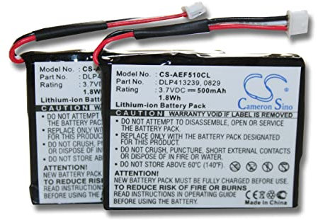 vhbw 2X Akku kompatibel mit AEG Fame 510 schnurlos Festnetz Telefon (500 mAh, 3,7 V, Li-Ion) - Ersatz für 0829, DLP413239