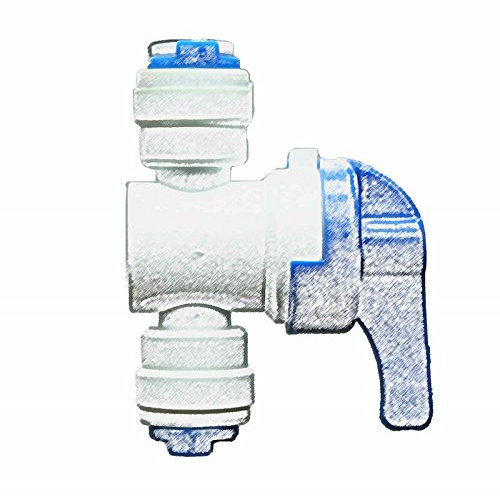 BwF Original Osmose/Umkehrosmose Schliesshahn/Absperrhahn mit jeweils EIN.-und Ausgang mit 3/8 Zoll Anschluss (Schnellverbindung auf Schnellverbindung (Quick Fitting))