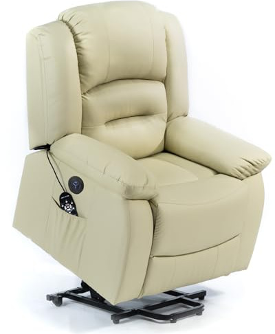 ECODE® Fauteuil Relax Relevaur Reclinable en Similicuir avec Massage et Chaleur Lombaire – Mode TV Reclinable, 10 Vibreurs, Chaleur Lombaire Idéal pour Personnes Âgées