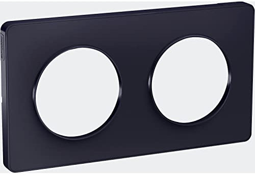 Schneider Electric S540804 Odace Touch, plaque de finition double, 2 postes horiz./vert., Entraxe 71 mm, Clipsable, Anthracite Odace Touch, plaque Anthracite 2 postes horiz. ou vert. entraxe 71mm