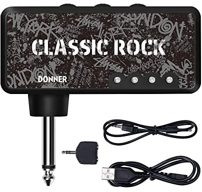 Donner Guitar Headphone Amp Classic Rock Pocket Mini Guitar Headphone Amplifier with USB Rechargeable Battery