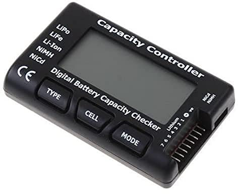 YUNIQUE GREEN-CLEAN-POWER - CellMeter RC-7 | Contrôle Numérique de la Capacité des Batteries | Mesureur de Capacité pour Batteries NiCd, NiMH, LiPo, 2-7 Cellules | Affichage Numérique, Noir, Plastique
