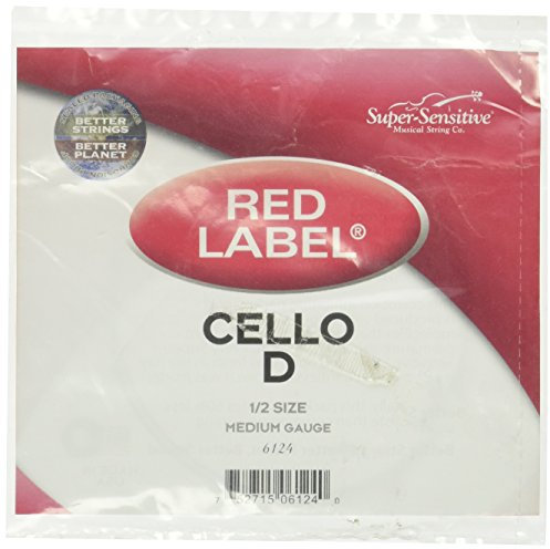 Super Sensitive Red Label 6124 Cello-D-Saite, 1/2