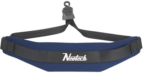 Neotech Saxophone Soft Neck Strap - Regular - Open Hook for Baritone & Alto Sax Neck Strap, Clarinets, English Horns - Comfortable Neoprene (Navy)