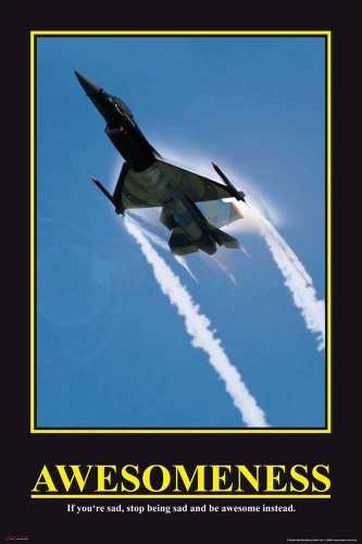 Motivational - Awesomeness - Jet Düsenjäger Flugzeug Poster - Grösse cm