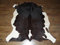 KUHFELL Kalbfell Stierfell Fell Teppich dunkelbraun - weiss 122x115cm #773