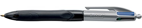 BiC 8922931 Vierfarbkugelschreiber 4 Colours GRIP PRO - dokumentenecht, 0,4 mm, schwarz/grau