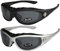 X-CRUZE 2er Pack Choppers 911 Sonnenbrillen Motorradbrille Sportbrille Radbrille - 1x Modell 01 (schwarz/schwarz getönt) und 1x Modell 04 (silber/schwarz getönt) - Modell 01 + 04 -