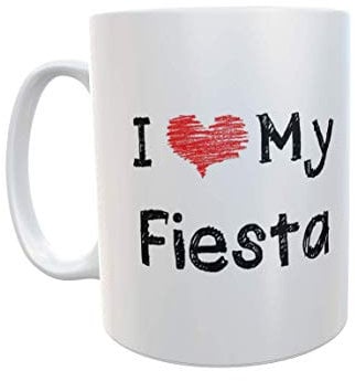 Fiesta Mug Gift – I Love Heart My Fiesta - Novelty Cute Car Owner Driver Ceramic Cup
