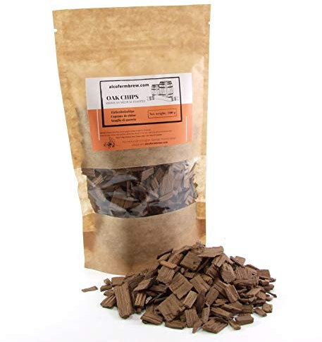 AlcoFermBrew Virutas de Roble Americano 100 g, Tostado Medio, Aromas de Vainilla, Coco y Caramelo