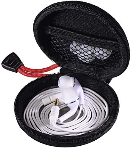 Hama Kopfhörer Tasche für In Ear Ohrhörer (Robustes Hardcase, Netz-Innentasche, Karabinerhaken, Innenmaß 7 x 7 x 2,4 cm, Ohrstöpsel Schutztasche) schwarz