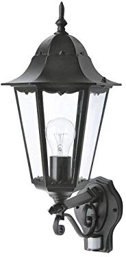 LUTEC 1331 L-PIR SW, Außenwandleuchte, Aluminium, E27, schwarz, 30,5 x 23,5 x 53 cm 1331L-PIR SW