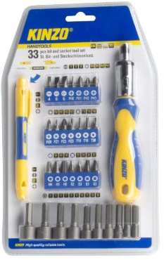 KINZO Bit und socket tool set 33 Stück, 54202