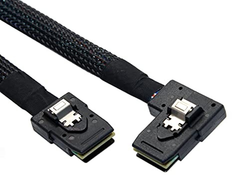 chenyang CY 90 Grad abgewinkelt Mini SAS 36pin SFF-8087 bis 8087 Ultraflaches 80 cm langes Daten-Raid-Kabel
