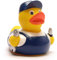 Duckshop I Badeente Mechaniker I Quietscheente I L: 8 cm I inkl. Quietscheentchen-Schlüsselanhänger im Set I Geschenk Handwerker I Präsent für Sammler