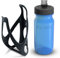 Cube HPP Cage - Stealth Black & Grip Bottle - Blue, 750ml / Water Drink Flask Vessel Bidon Holder Mount Bracket Kit Lightweight Plastic Drinking Hydration Biking Bike Riding Frame Accessories