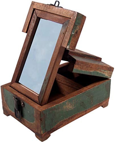 GURU SHOP Spiegelschatulle Schmink Spiegel - Antik 3, 12x22x15 cm