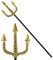WIDMANN MILANO PARTY FASHION - tridente d'oro, circa 120 cm, manico, diavolo, Poseidone, carnevale, festa a tema, Halloween