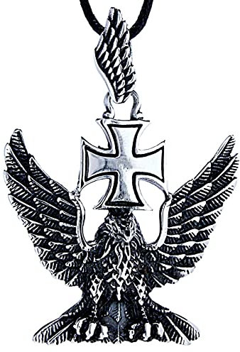 Kiss of Leather Großer Adler Anhänger aus Edelstahl mit Panzerkette 45-65 cm Ed. 25A