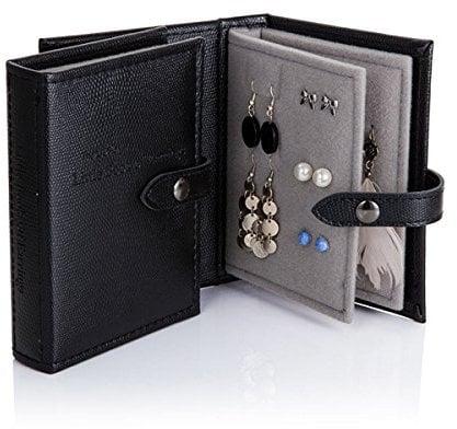 Little Little Book Of Earrings Storage - Small Mock Crocodile Black