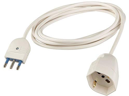Poly Pool PP2621S Prolunga Elettrica 3 Metri, Spina 16A e Presa Pluristandard, Bianco