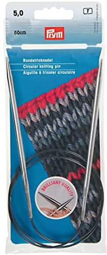 Prym 212164 Rundstricknadeln MS 80 cm 5,00 mm silberfarbig
