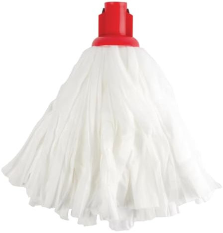 EXEL PSRE1210P Standard Big Mop, White and Red (Pack of 10)