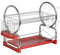 Premier Housewares - Escurridor de Platos de 2 Pisos (con Bandeja extraíble Color Rojo), Cromado