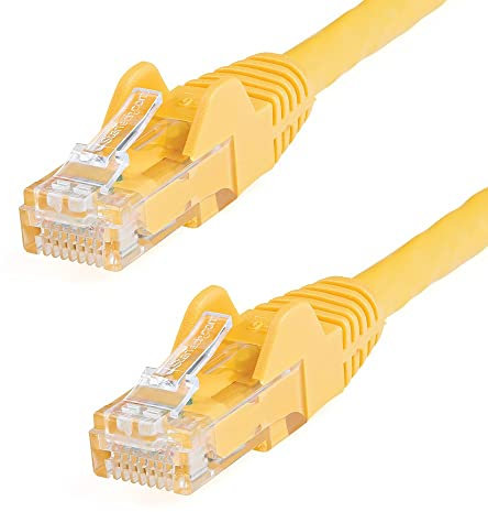 StarTech.com 15m CAT6 Ethernet Cable - Yellow CAT 6 Gigabit Ethernet Wire -650MHz 100W PoE++ RJ45 UTP Category 6 Network/Patch Cord Snagless w/Strain Relief Fluke Tested UL/TIA Certified (N6PATC15MYL)