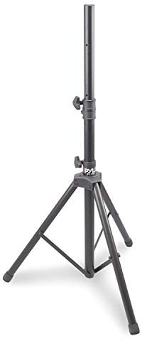 Pyle Universal Speaker Stand Mount Holder - Heavy Duty Rubber Capped Tripod w/Adjustable Height from 59.1” to 82.7” Locking Safety PIN & 35mm Compatible Insert On-Stage or In-Studio Use - PSTND1