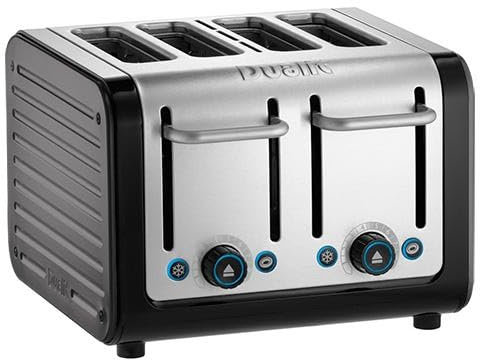 Dualit Architect 4 Slot Black Body with Metallic Silver Panel Toaster